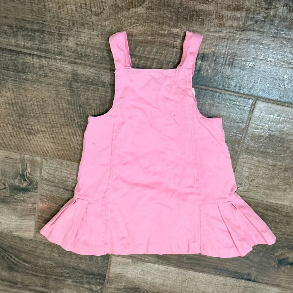 Ralph Lauren Kids Twill Pleated Pinafore Dress(Black Label), Pink, 18M
